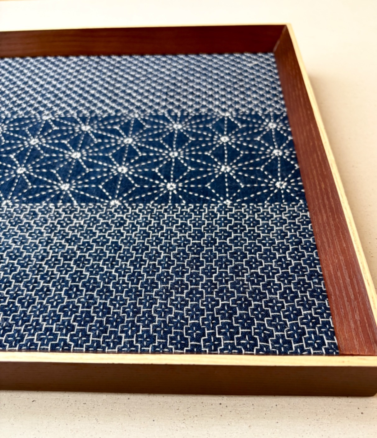 刺し子額装【藍を重ねる】