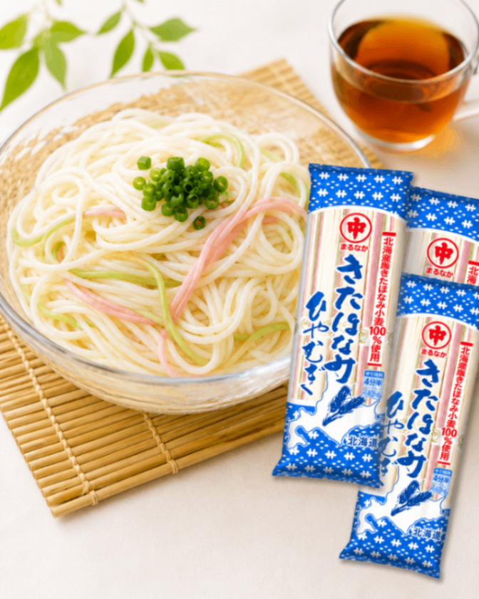 北海道産きたほなみ小麦100％使用　彩りひやむぎ 3袋セット