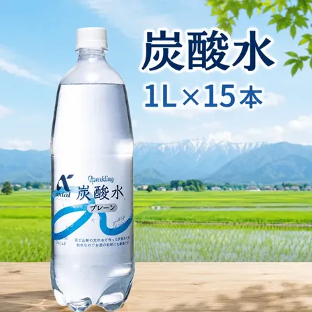 炭酸水 1L 15本 ケース プレーン 軟水 アクシアル 新潟 スーパー プライベート商品