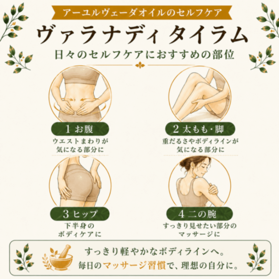 【ボディラインが気になる部分に】ヴァラナディタイラム 200ml｜PNNM
