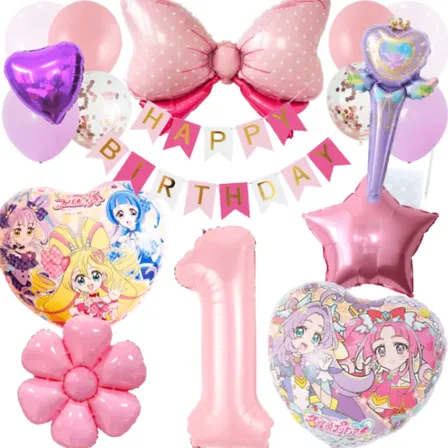 数字が選べる♪名探偵プリキュア キミとアイドルプリキュア 風船 誕生日 飾り付けセット バルーン 