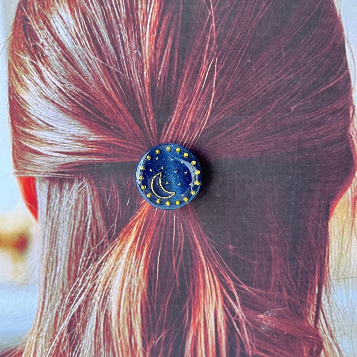 ✧夜空のきらめき✧ポニーフック　三日月　星　ヘアアクセサリー　ヘアゴム