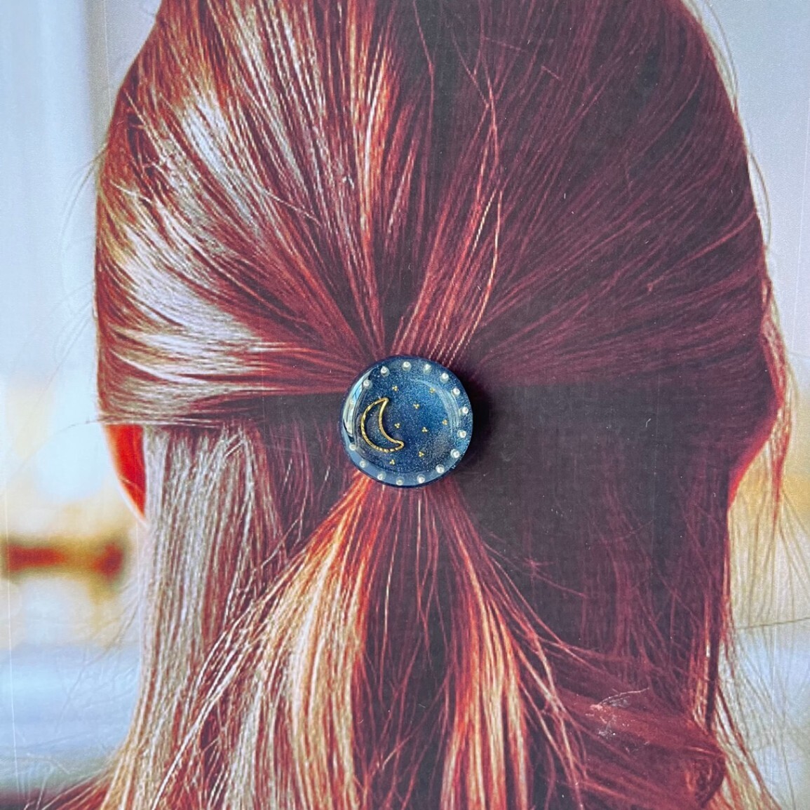 ✧夜空のきらめき✧ポニーフック　三日月　星　ヘアアクセサリー　ヘアゴム