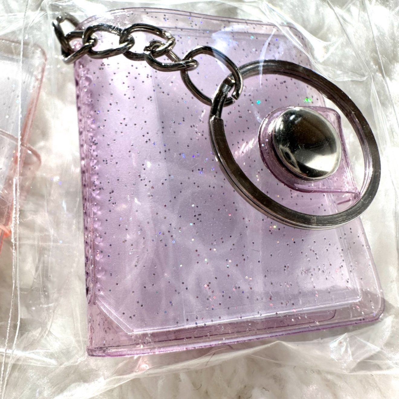 ４個セット　ラメ入り　ミニシール帳 キーホルダー付き　4色　推し活　ラメ