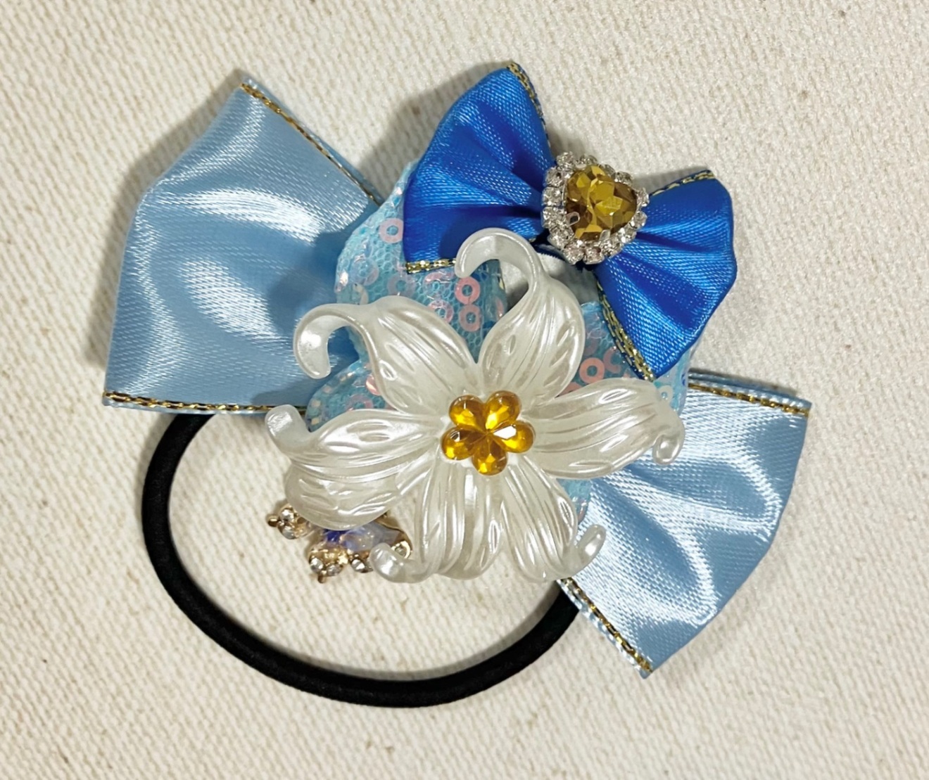 【ハンドメイド】なりきり　リリー　ブルー　ヘアゴム　2個セット