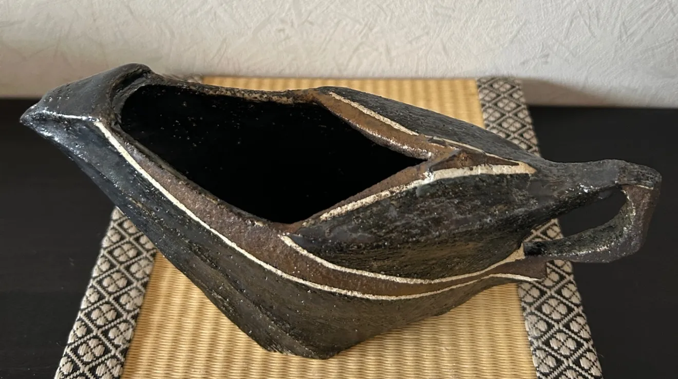 片口酒器　古代の舟を宿す一点物　受賞作家作品　陶器　器