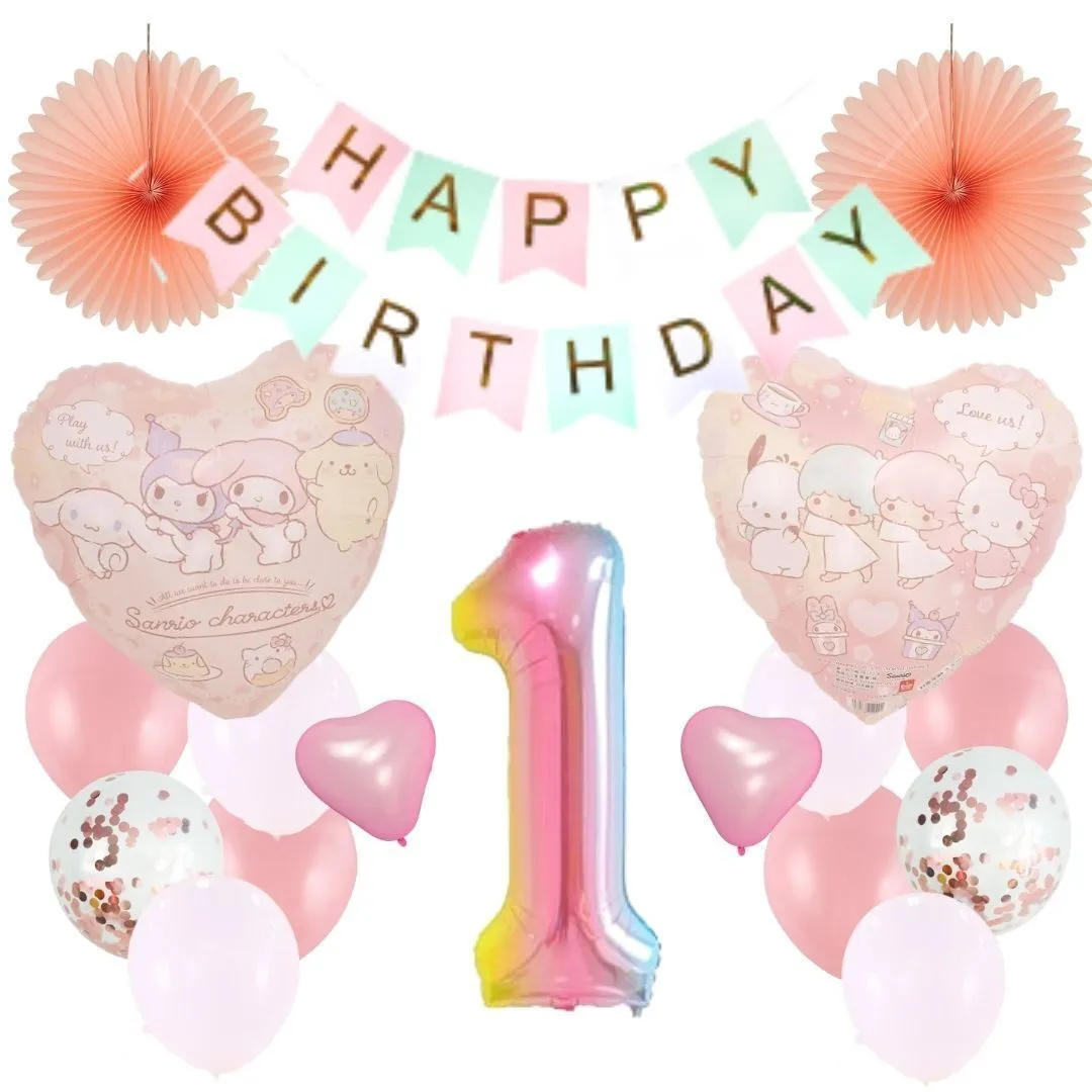 数字が選べる♪ サンリオ マイメロ クロミ シナモロール 風船 誕生日 飾り付けセット バルーン