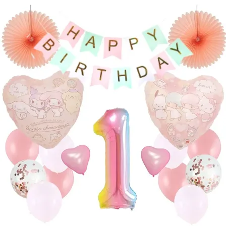 数字が選べる♪ サンリオ マイメロ クロミ シナモロール 風船 誕生日 飾り付けセット バルーン