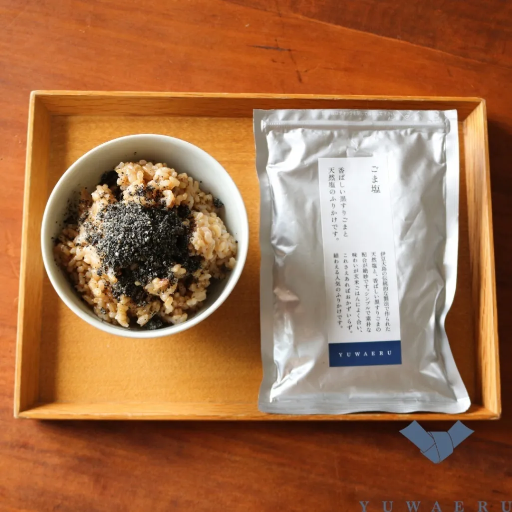 黒すりごま塩 100g×3袋｜天然塩「海の精」使用｜無添加｜すりつぶし黒ごま｜伝統海塩