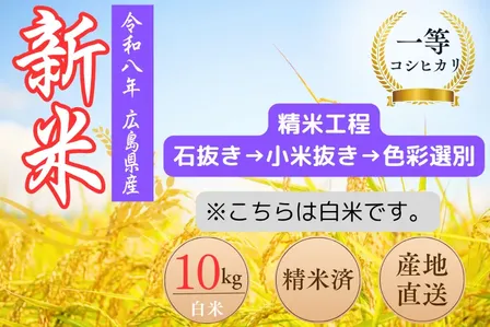 令和８年度　コシヒカリ（白米）１０㌔　一等米　色彩選別