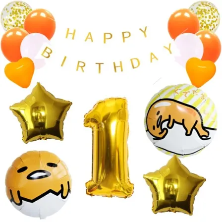 数字が選べる♪ ぐでたま サンリオ 星 風船 誕生日 飾り付けセット バルーン
