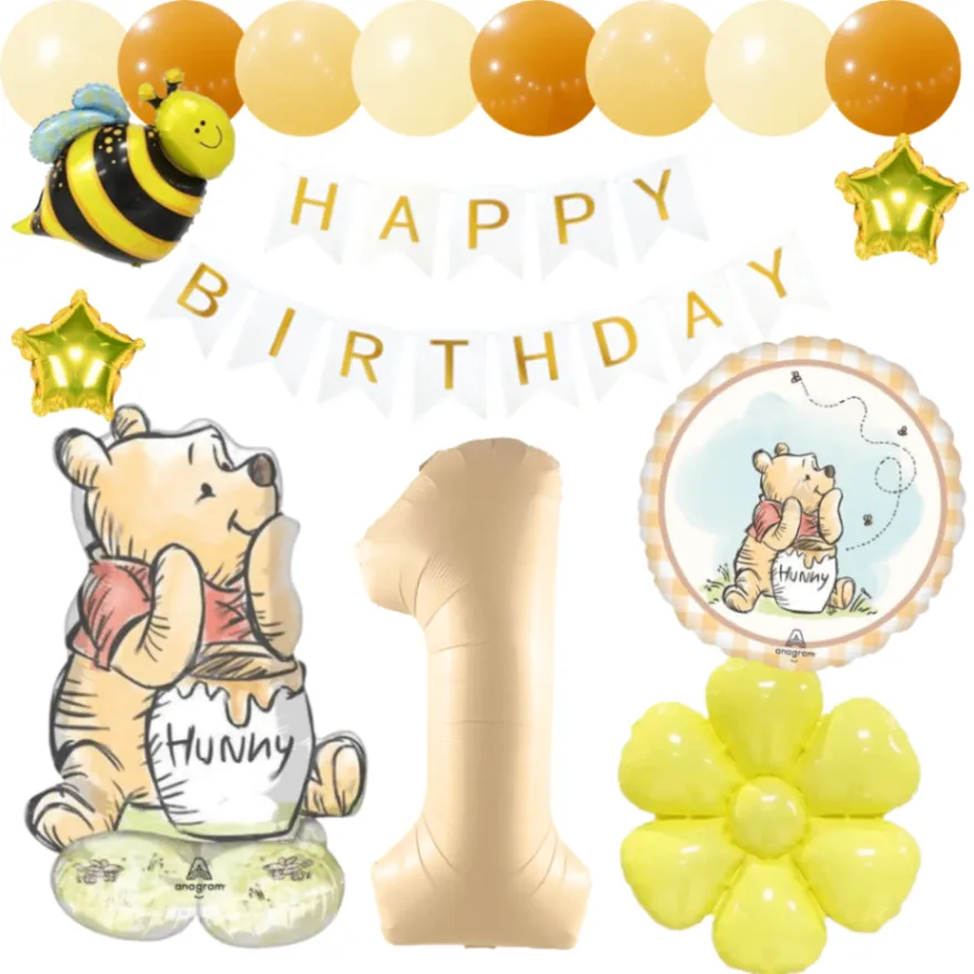 数字が選べる♪ くまのプーさん ディズニー  星 風船 誕生日 飾り付けセット バルーン