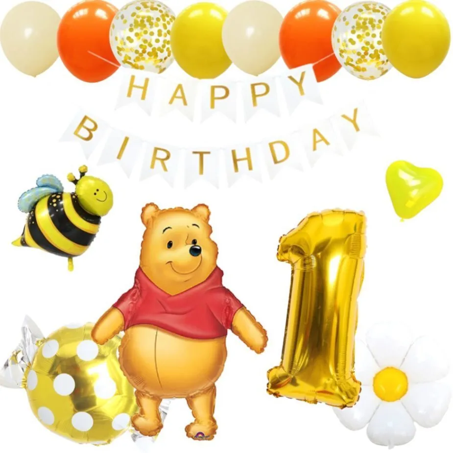数字が選べる♪ くまのプーさん ディズニー  蜂 風船 誕生日 飾り付けセット バルーン