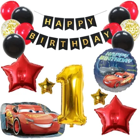 数字が選べる♪  カーズ マックィーン ディズニー 星 風船 誕生日 飾り付けセット バルーン