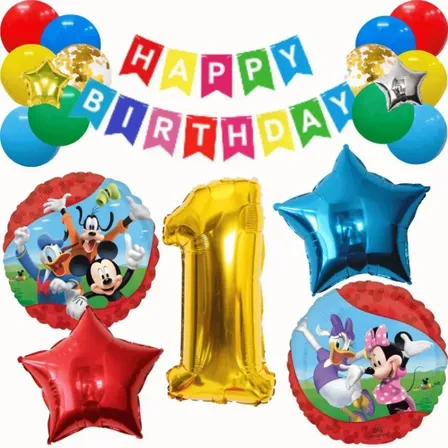 数字が選べる♪  ミッキーアンドフレンズ ディズニー 星 風船 誕生日 飾り付けセット バルーン