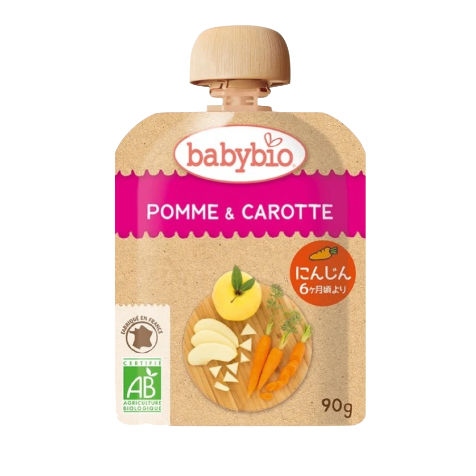 【10％OFF・9/19期限】有機ベビースムージー90g×7｜アップル・キャロット｜離乳食