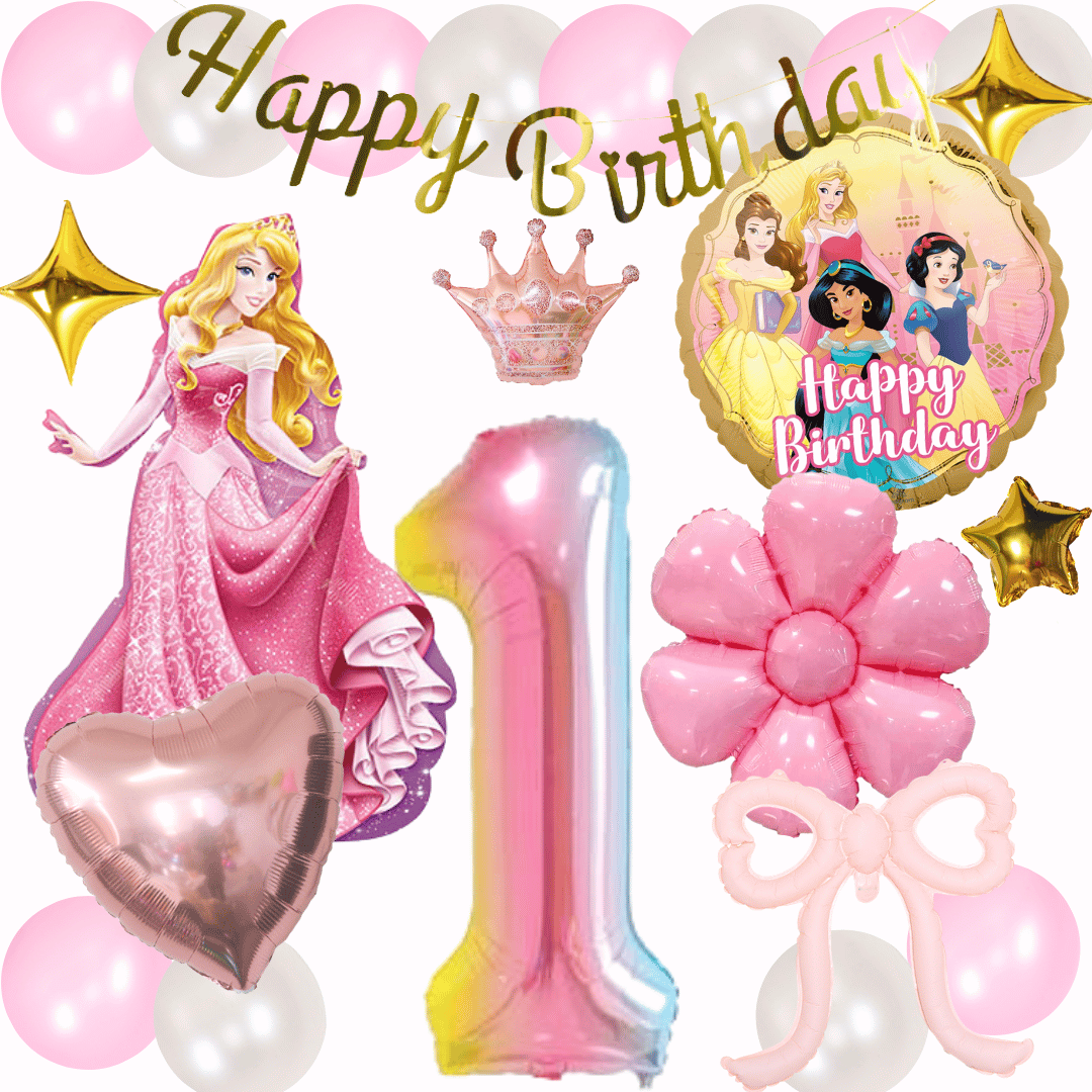 数字が選べる♪ オーロラ姫 眠れる森の美女 ディズニー  風船 誕生日 飾り付けセット バルーン