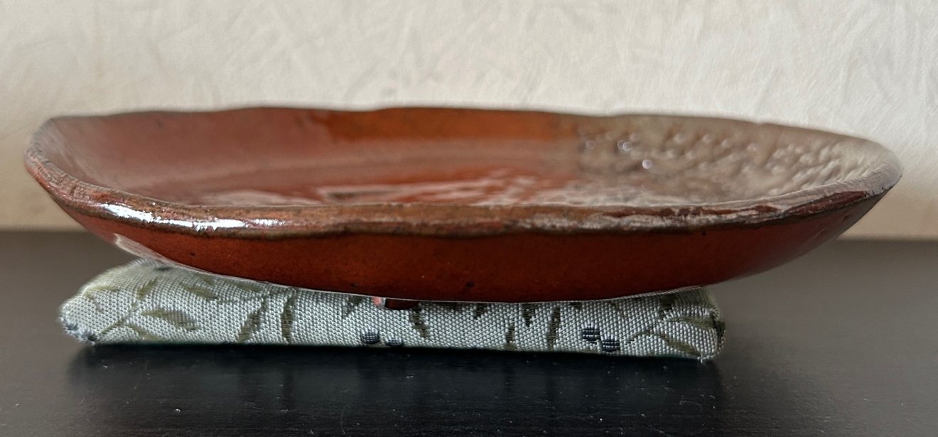 打痕丸皿 　大地の傷跡を宿す一点物　皿　受賞作家作品　陶器　器