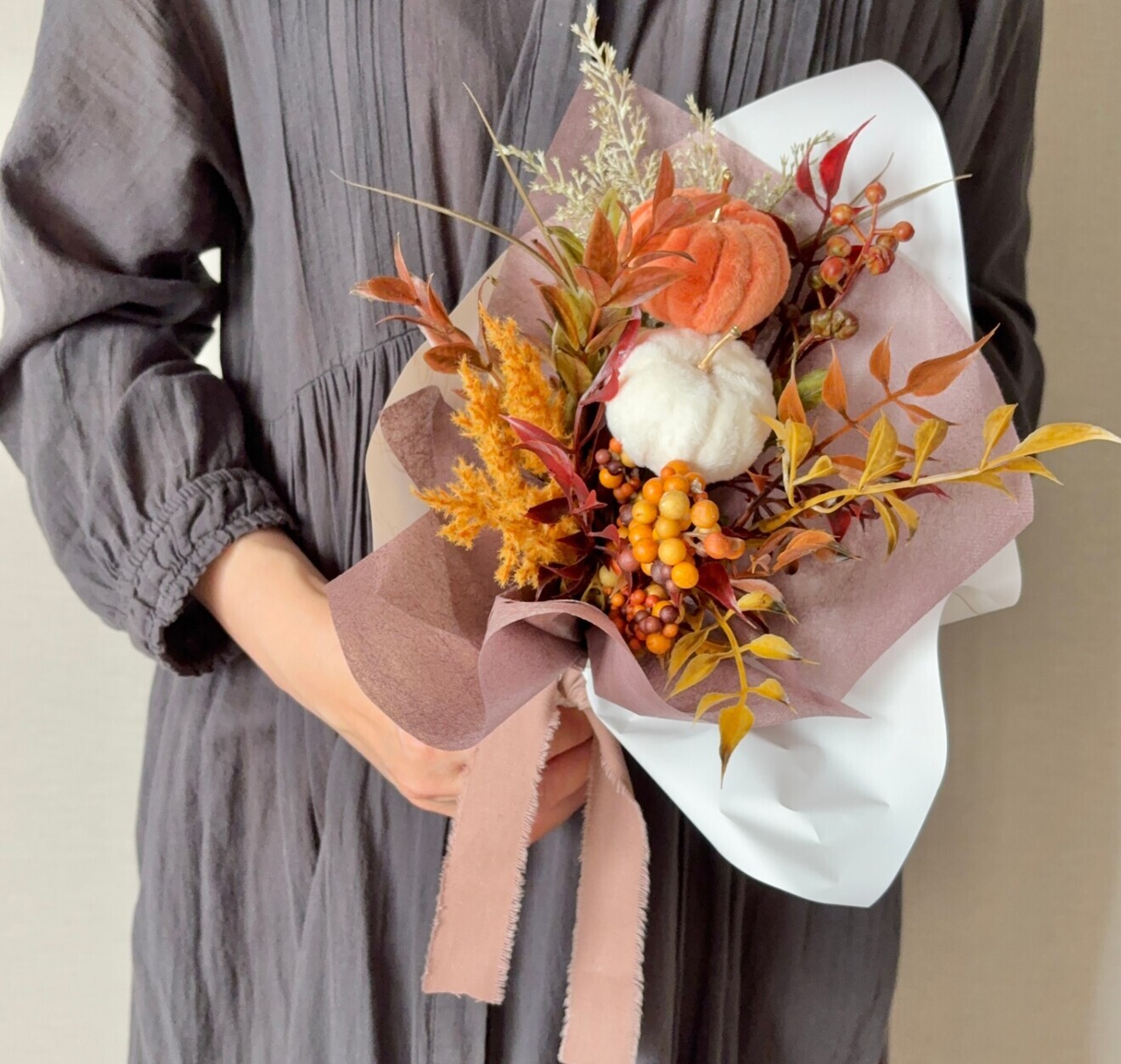 秋色の花束｜実りの季節を束ねたアーティフィシャルフラワーブーケ