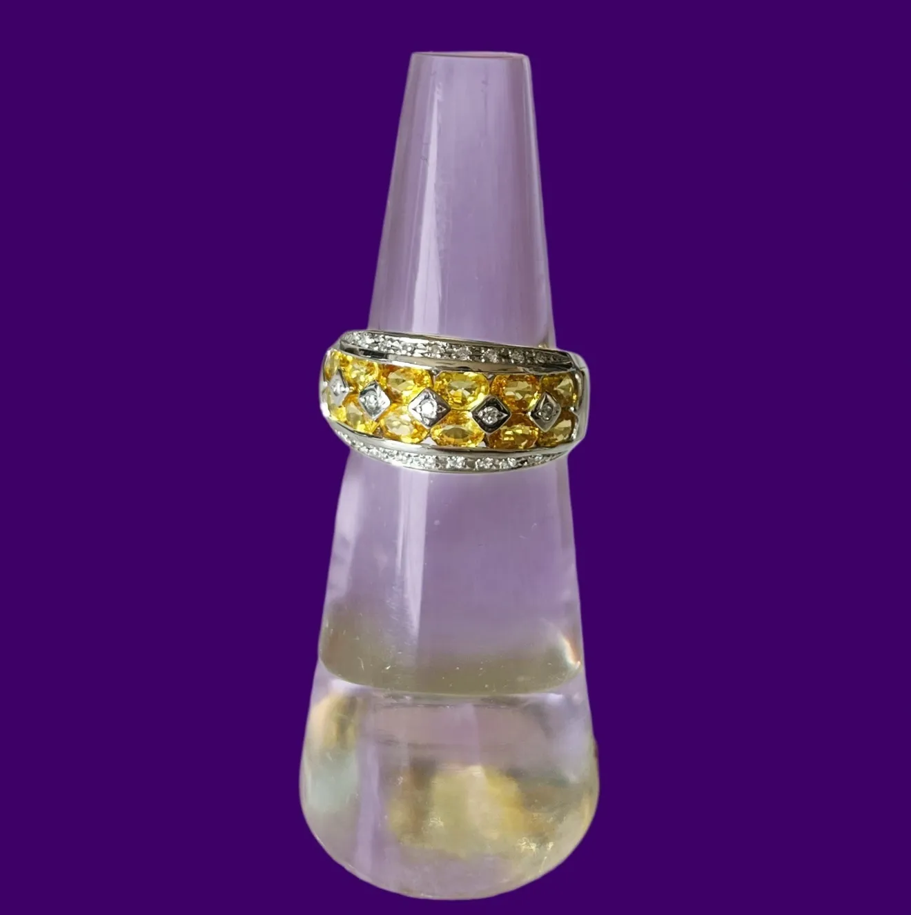 天然イエローサファイア 2.530ct ダイヤモンド 0.120ct PT900 リング