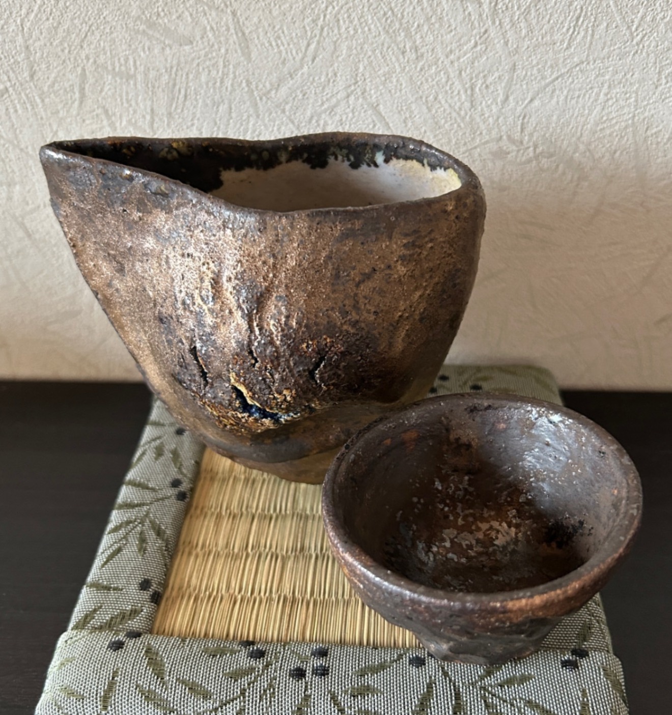 片口酒器＆ぐい呑み セット — 古代の宴を再現する一点物　受賞作家作品　陶器　器
