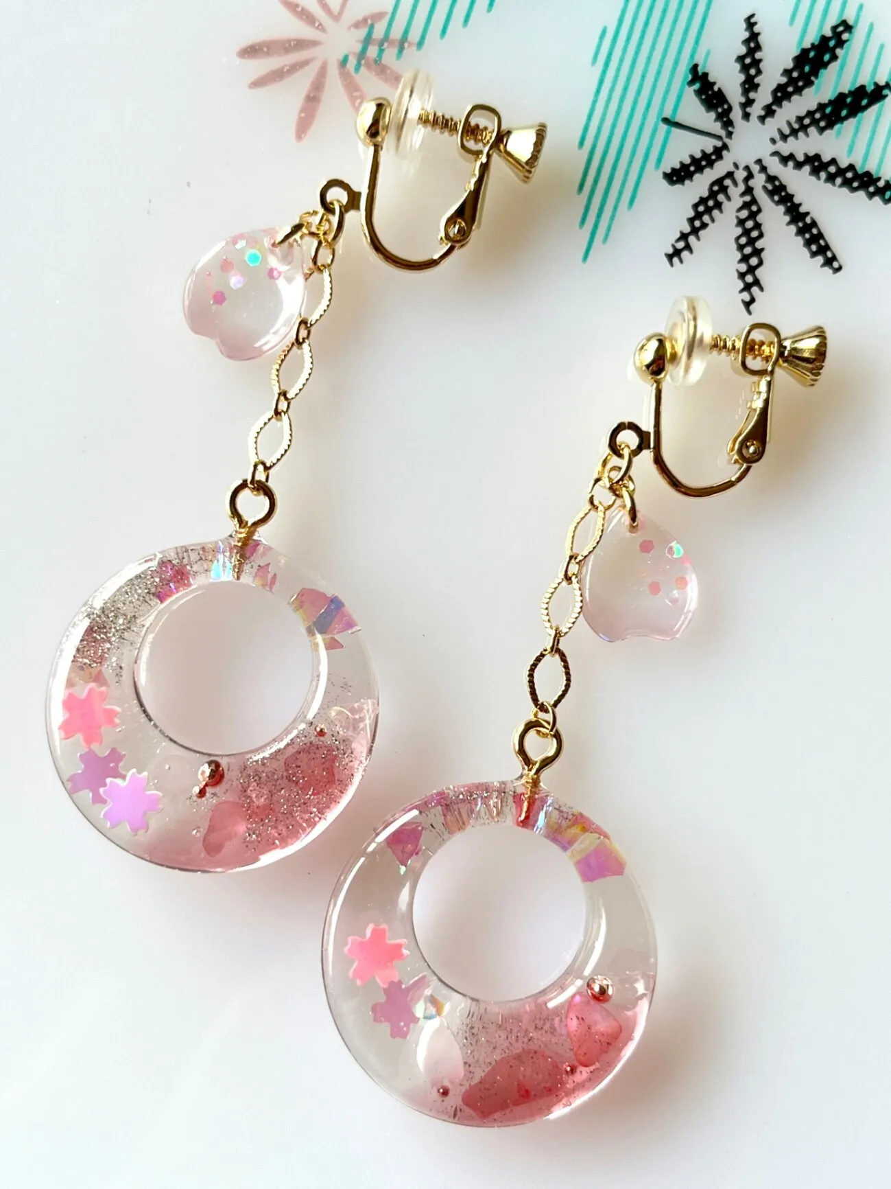 さくらのフープ🌸純金メッキイヤリング【リベポ払い歓迎🎉】