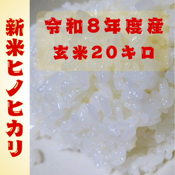 [予約受付中]令和8年産　ヒノヒカリ玄米20キロ｜農家直送　10月中旬より順次発送予定