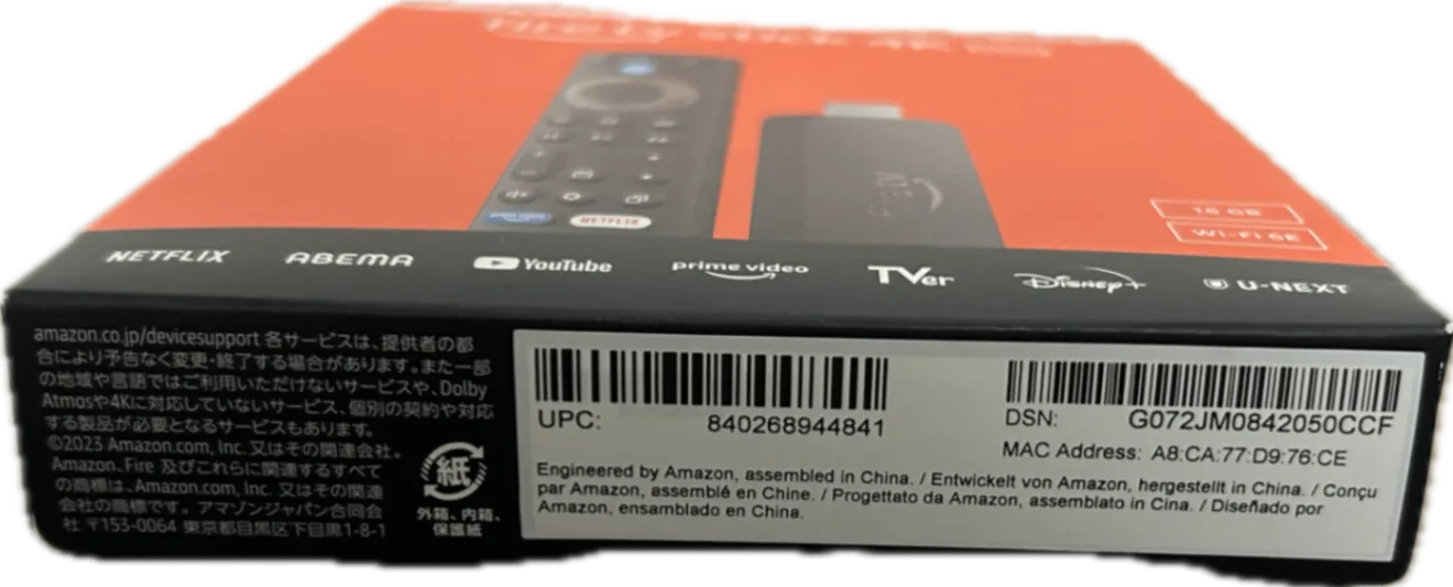 Amazon Fire TV Stick 4K Max ストリーミングデバイス 4K対応