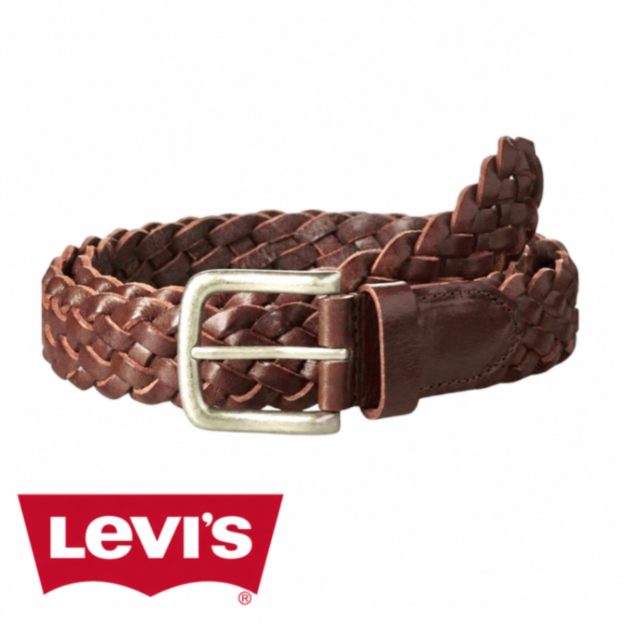 【Levi's】35mm 牛革メッシュベルト 6607 チョコ