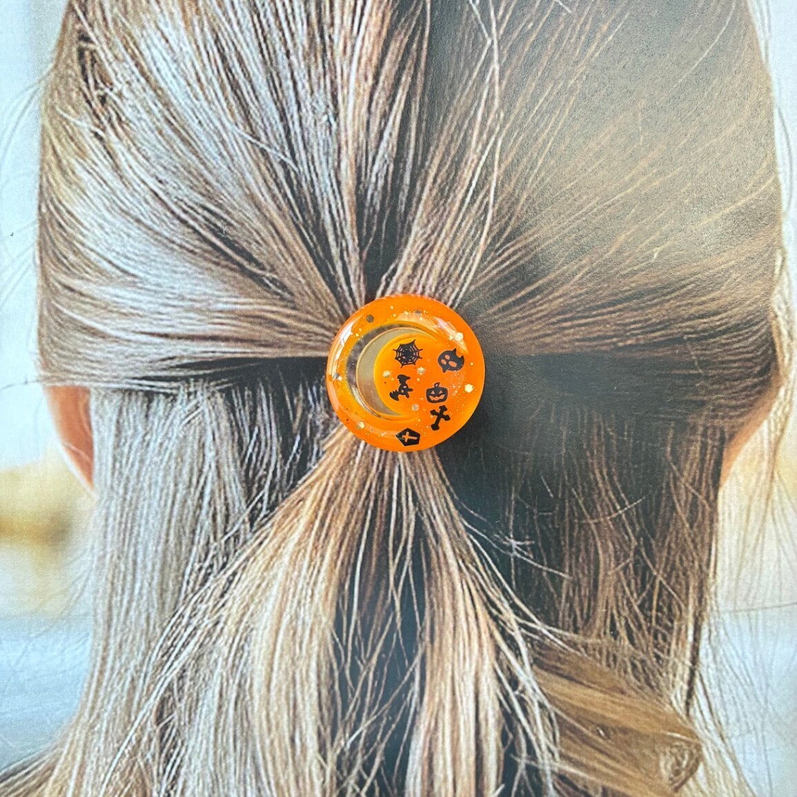 ハロウィンナイト ポニーフックとヘアピンのセット ヘアアクセサリー 魔女 レジン　 ハロウィン