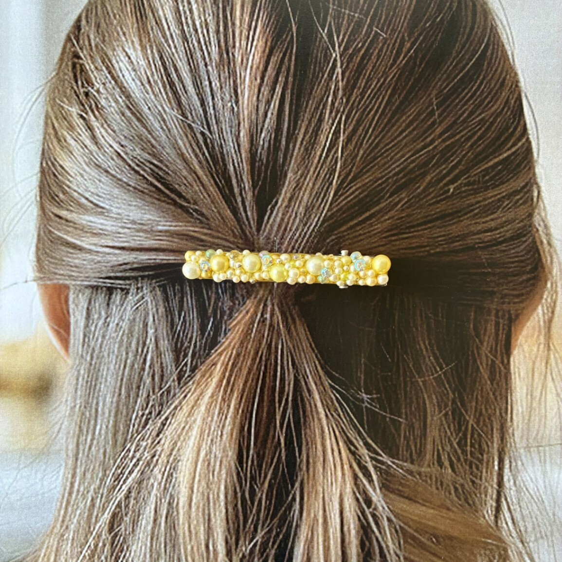 パールグラデーションヘアクリップ（全６色） ヘアアクセサリー まとめ髪 パール プレゼント 華やか 