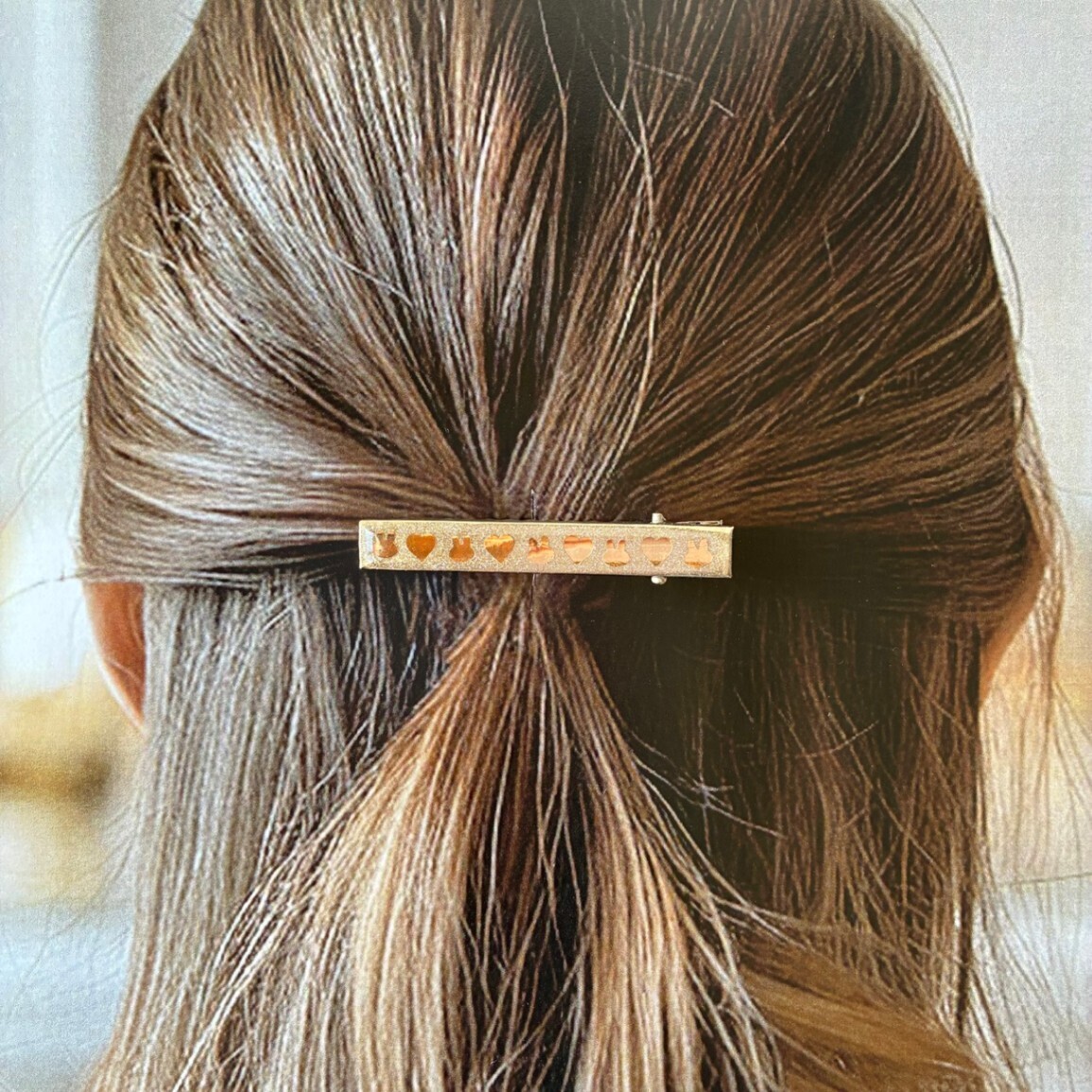 メタリックガーデン ヘアクリップ  うさぎ フラワー 蝶 ハート 桜 ゴールド 輝き