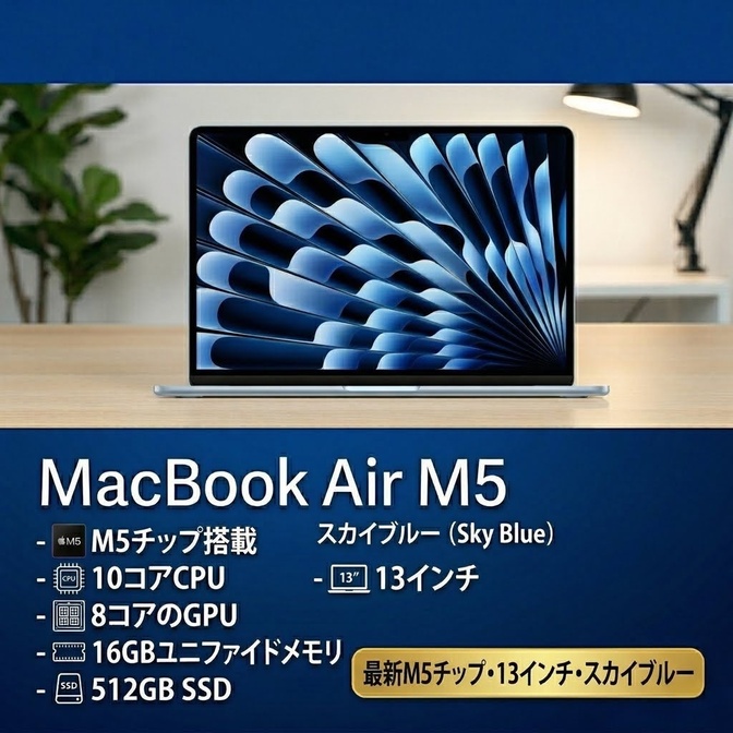 MacBook Air M5 13インチ スカイブルー