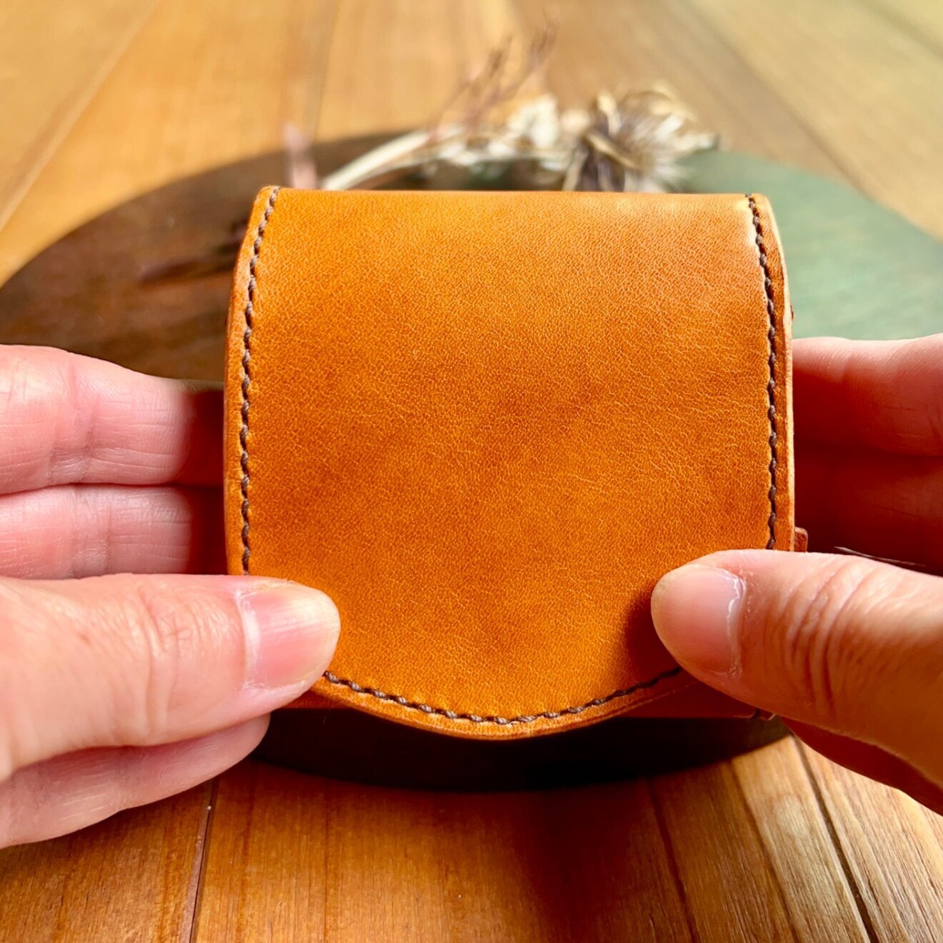 【ハンドメイド】〜本革イタリアンレザー　ボックス型コインケース〜