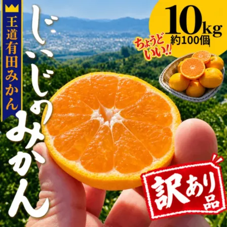 【訳あり・ご家庭用】傷はあるけど味はそのまま！ じぃじの有田みかん 10kg（約100個）