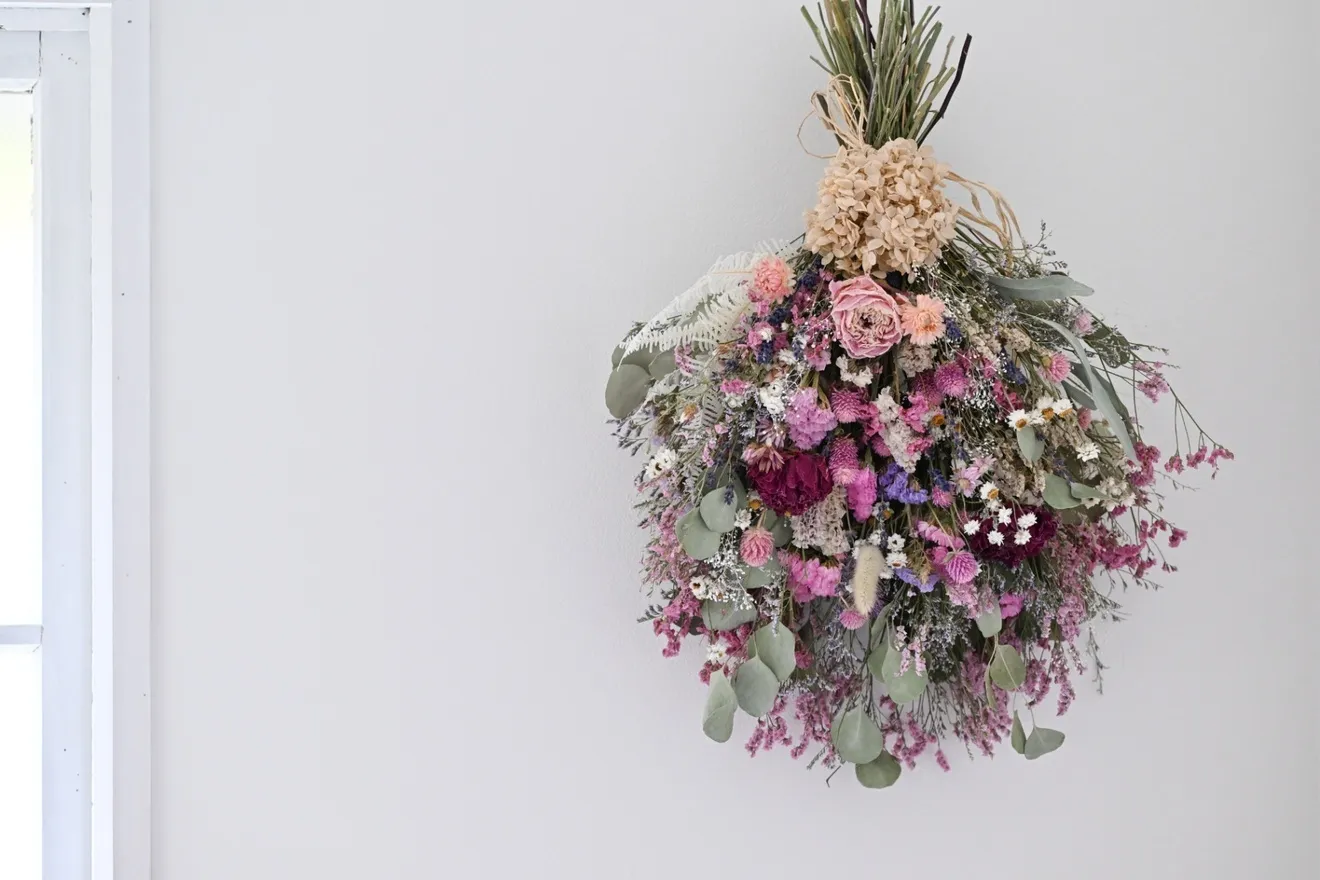 野の花スワッグ 50cm ドライフラワー  北海道の自然美を感じる彩り