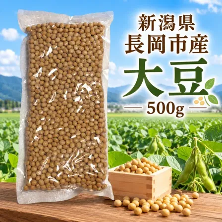 新潟県長岡市産 大豆 500g 国産大豆 里山元気ファーム イソフラボン