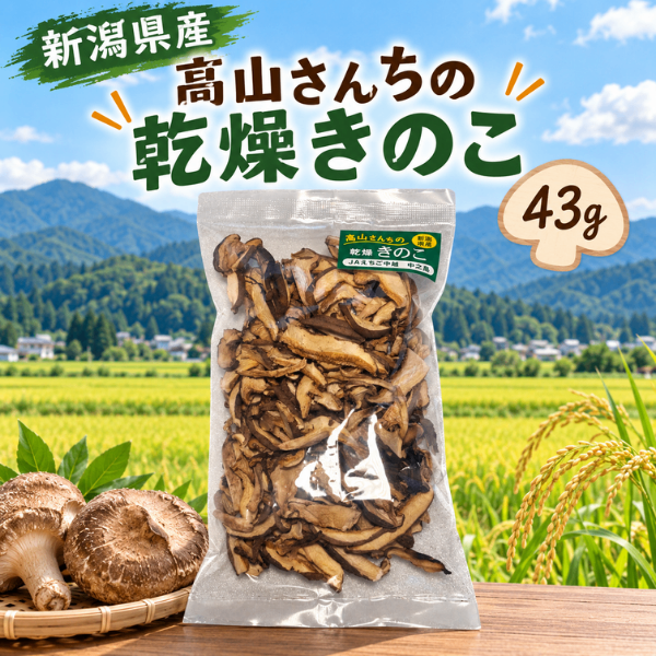 新潟県長岡市産 高山さんちの乾燥しいたけ 43g 国産