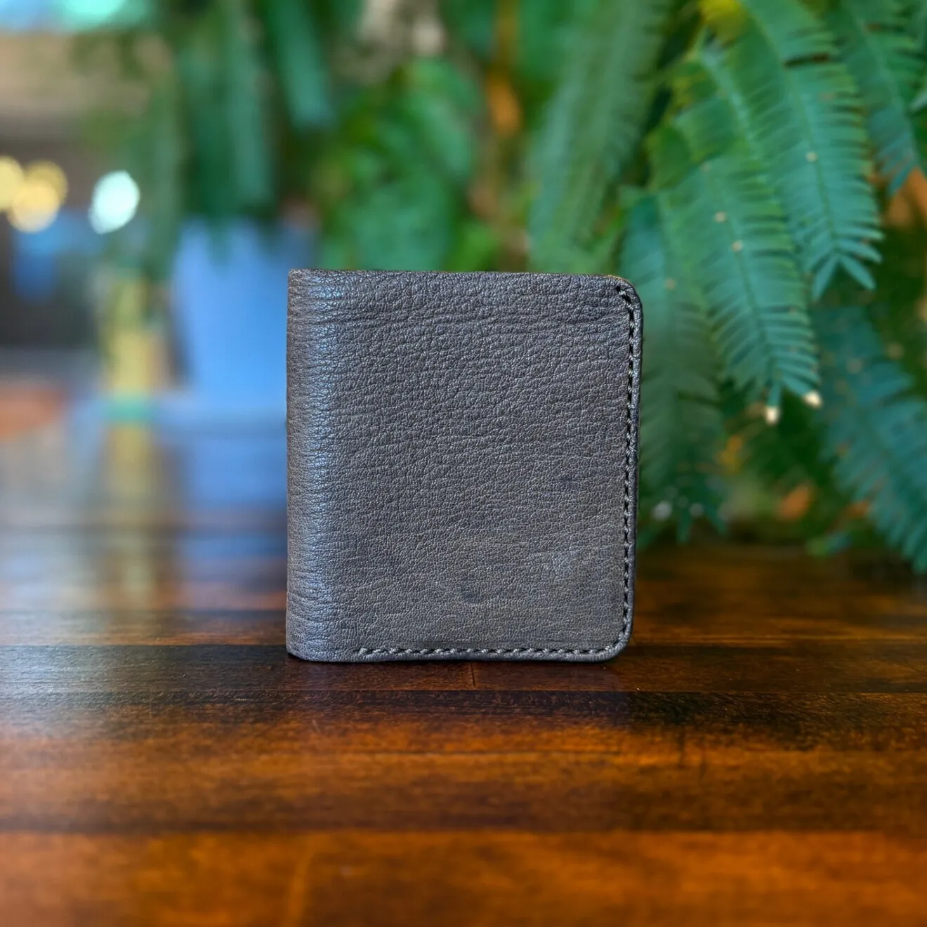 【屋久鹿革】家計管理Wallet／チャコール