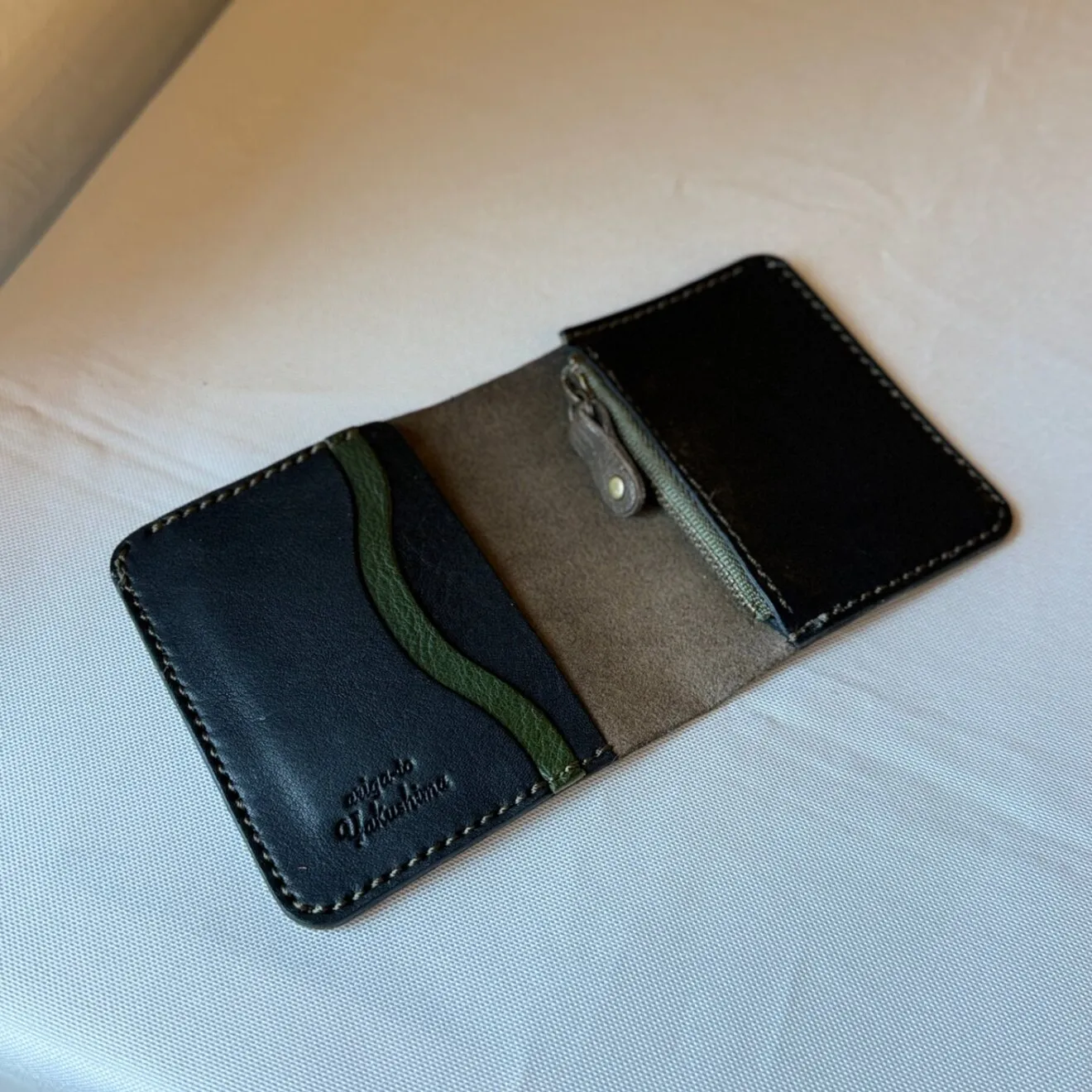 【屋久鹿革】家計管理Wallet／チャコール