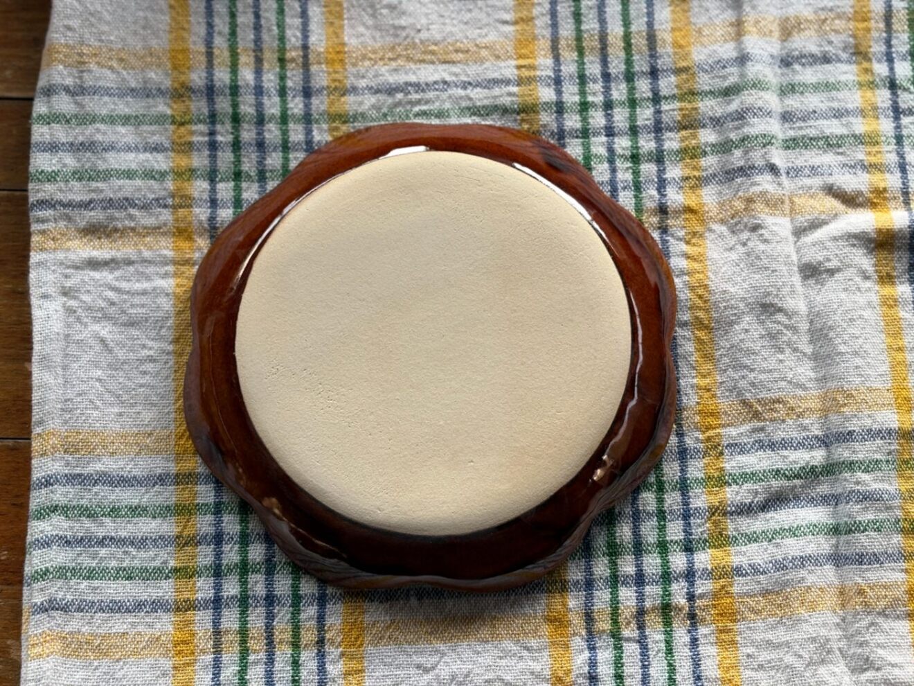 花皿6寸　ドット柄　あめ釉


