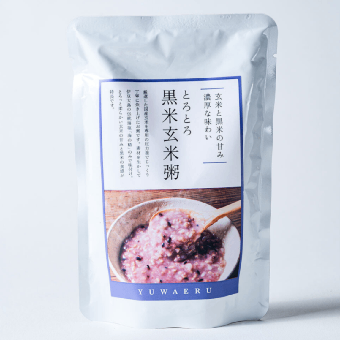 とろとろ黒米玄米粥 200g×6食｜国産玄米・黒米・海の精｜無添加｜結わえる