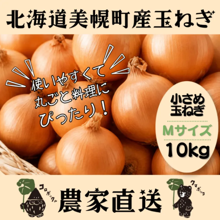 【10月上旬発送】北海道産農家直送小さめ玉ねぎ10kg(Mサイズ)