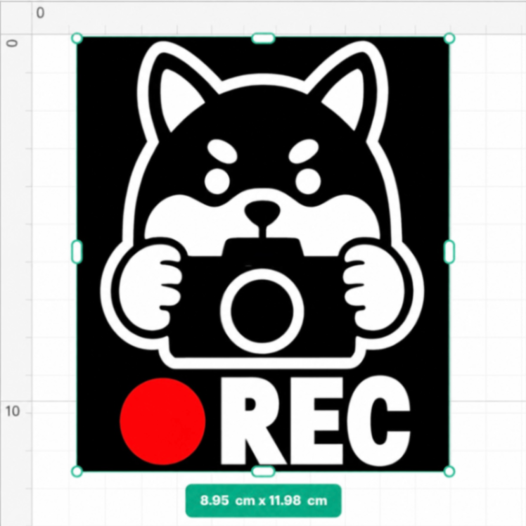 可愛い柴犬がアピール♪ REC ドラレコ録画中 柴犬 ステッカー 白【07】