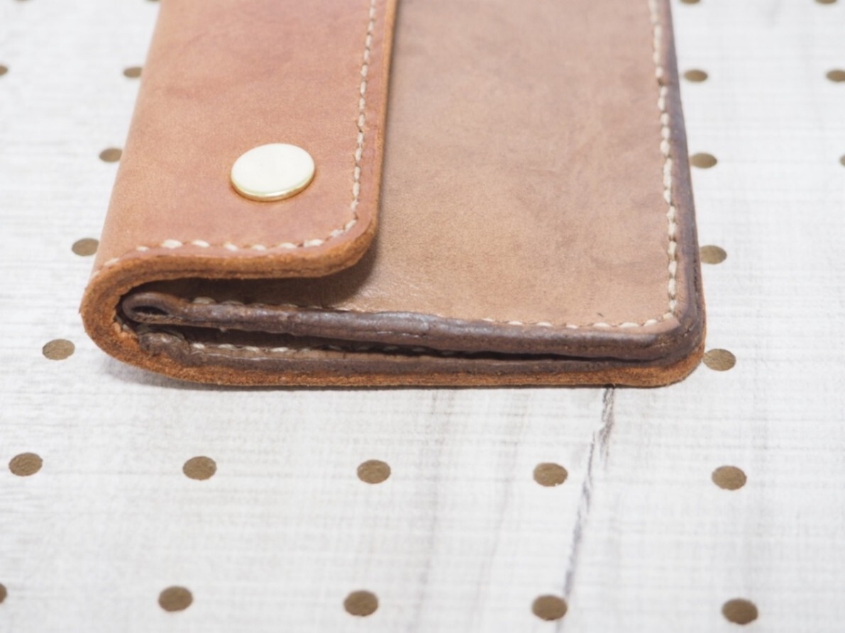 【ハンドメイド 】ミニ財布 ブラウン　本革