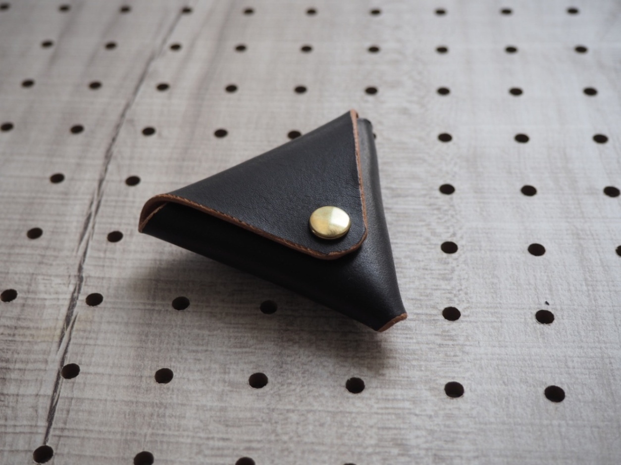 【ハンドメイド】三角コインケース　黒