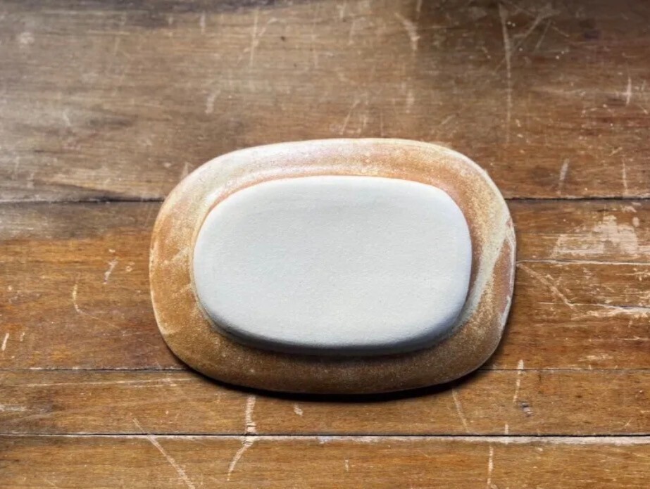 パレット皿　ドット柄　きせと釉


