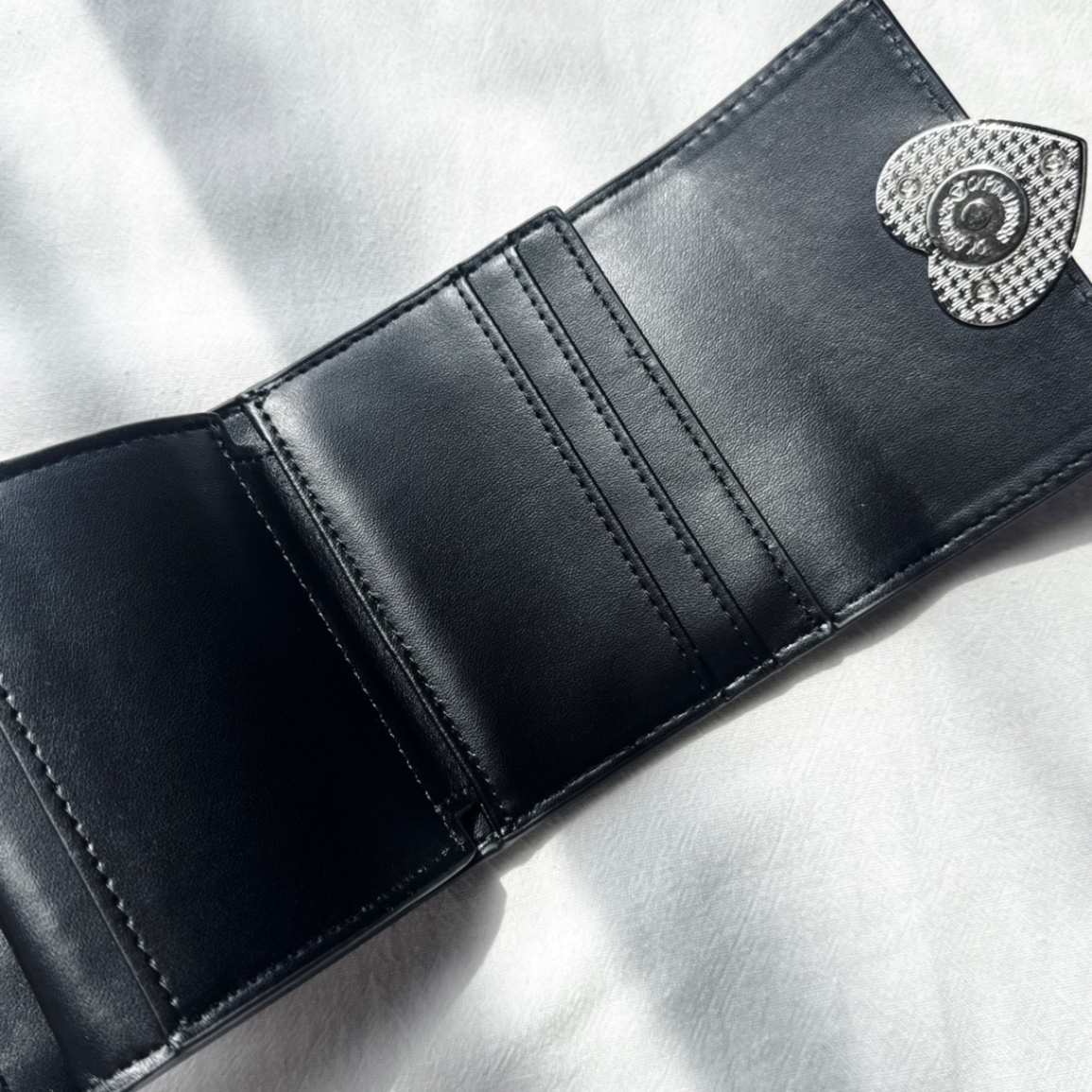 【稼げや祭り価格🔥】 heart mini wallet | ハート 三つ折りミニ財布 ブラック 黒