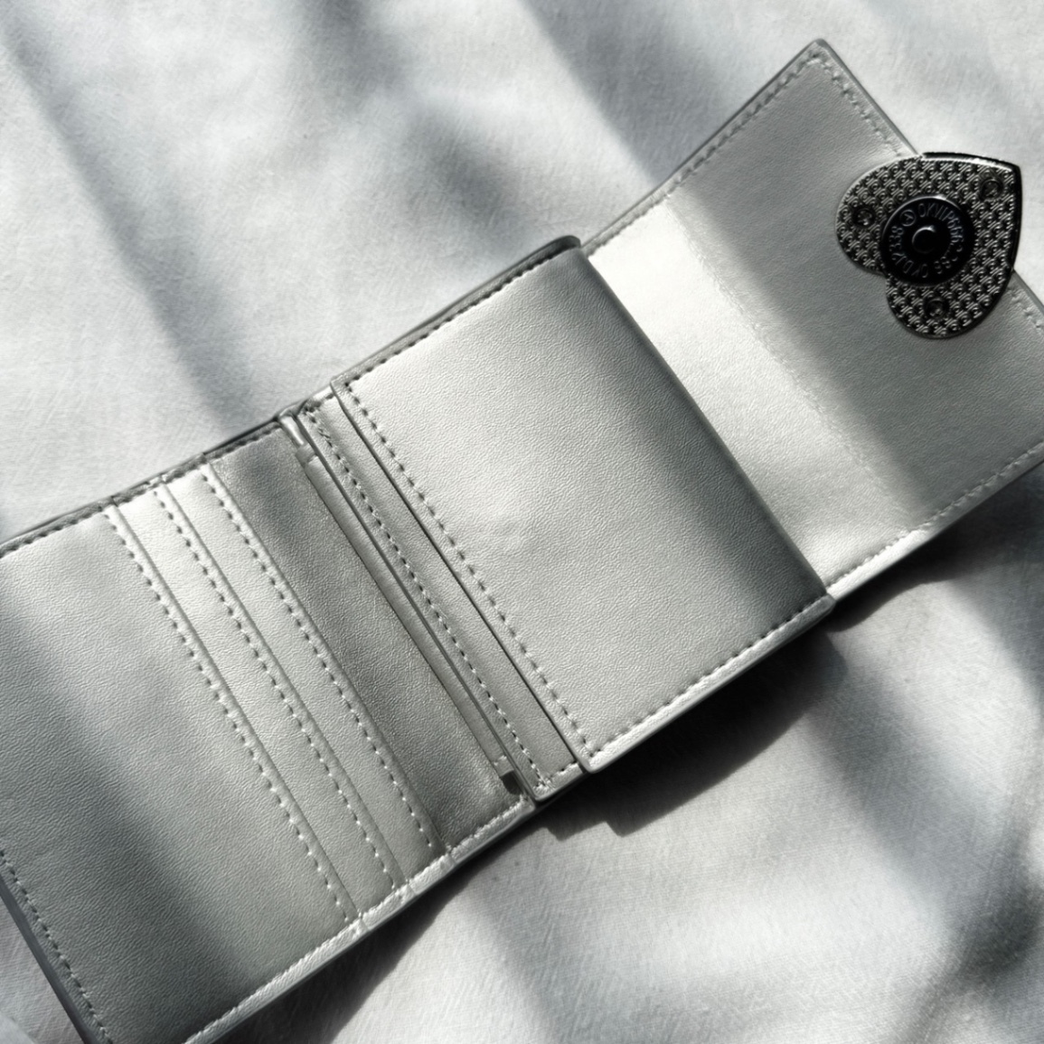 【稼げや祭り価格🔥】 heart mini wallet | ハート 三つ折りミニ財布 シルバー