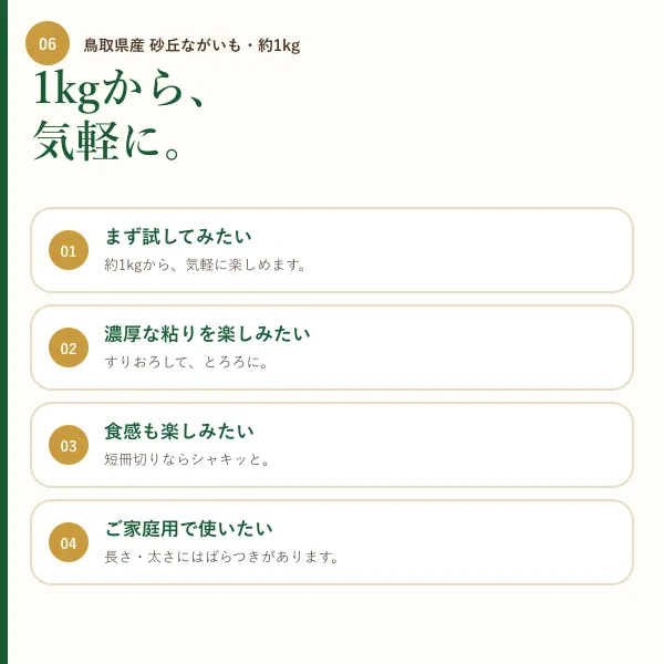 【鳥取県産】砂丘ながいも 約1kg（2本前後）｜ご家庭用